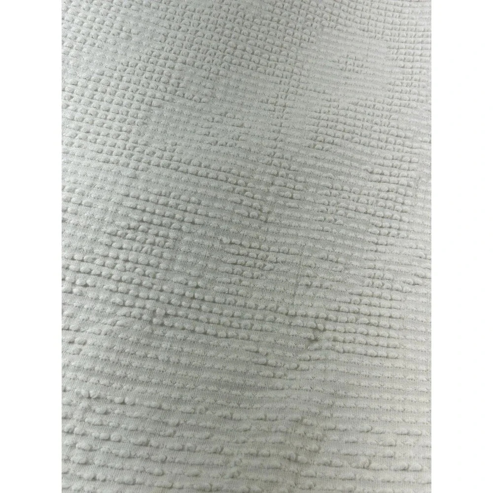 White Chenille Queen Bedspread 100% Cotton Lightweight Fringe 88x96 Cottagecore